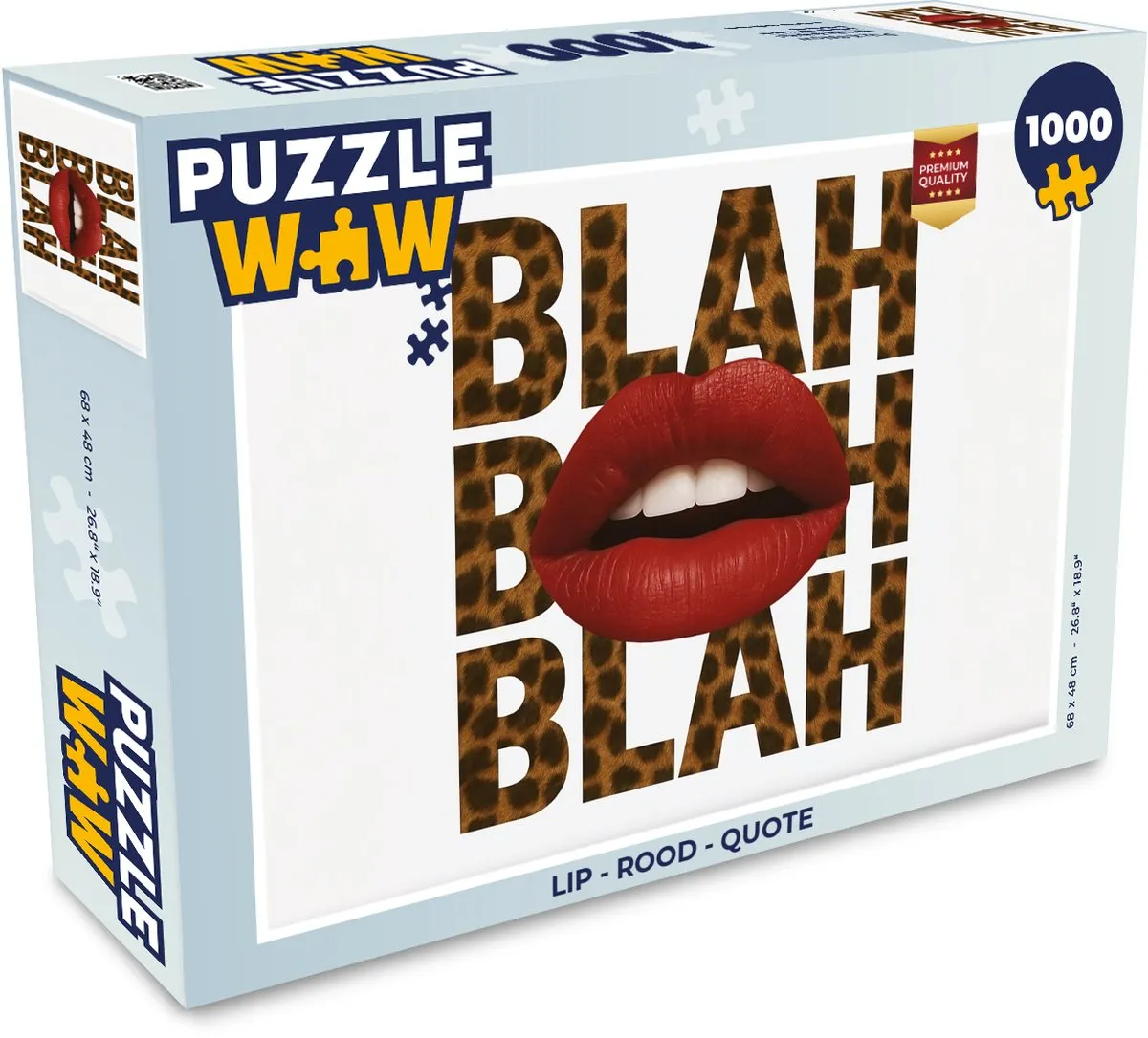 PuzzleWow Lip - Quote Legpuzzel 1000 Stuks - Rood