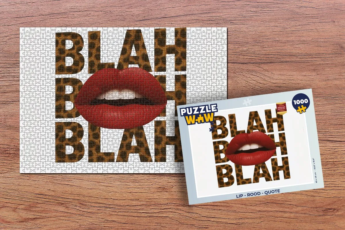 PuzzleWow Lip - Quote Legpuzzel 1000 Stuks - Rood