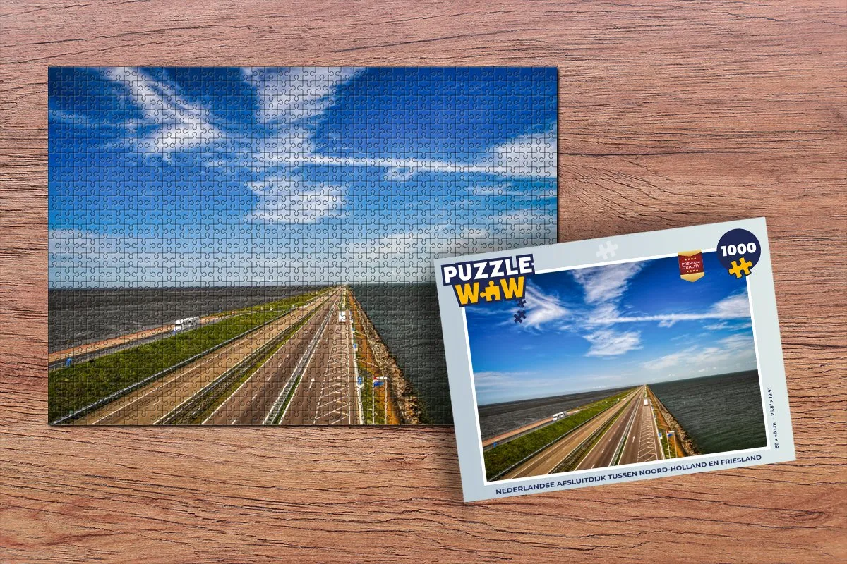 PuzzleWow Afsluitdijk Legpuzzel 1000 Stuks - Multicolor
