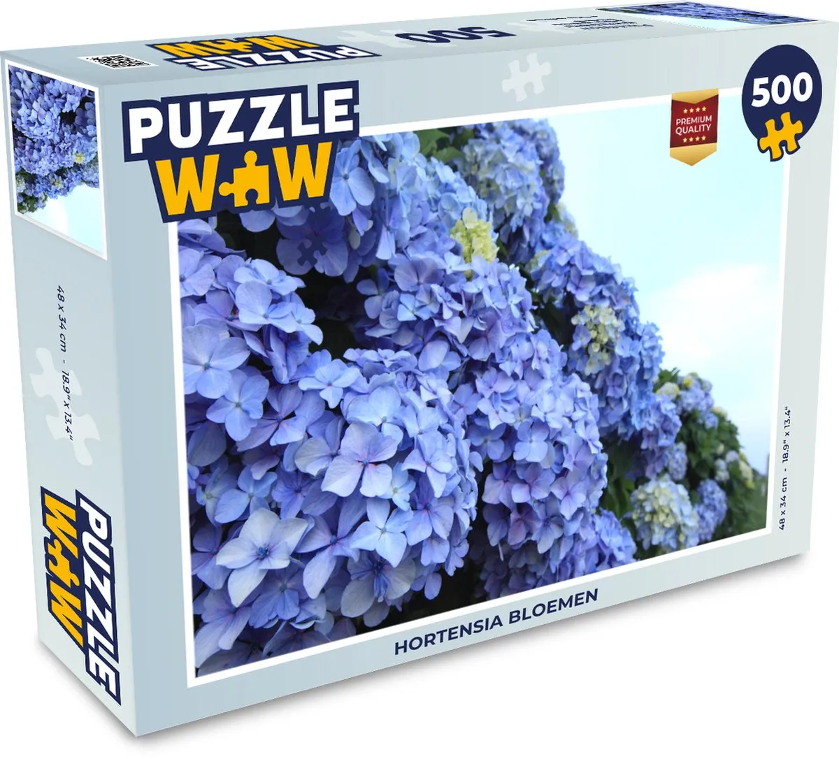 PuzzleWow Hortensia Bloemen Legpuzzel 500 Stuks - Multicolor