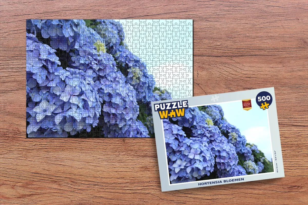 PuzzleWow Hortensia Bloemen Legpuzzel 500 Stuks - Multicolor