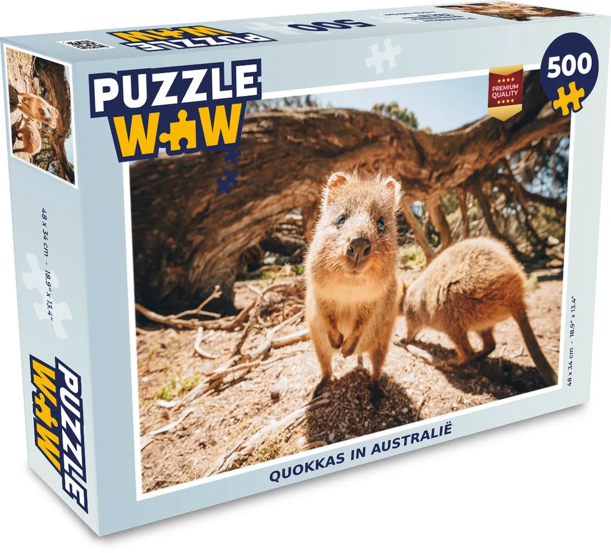 PuzzleWow Quokkas in Australië Legpuzzel 500 Stuks - Multicolor
