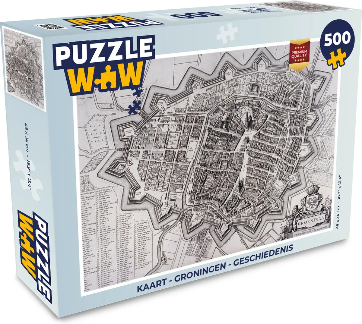 PuzzleWow Groningen Geschiedenis Legpuzzel 500 Stuks - Multicolor