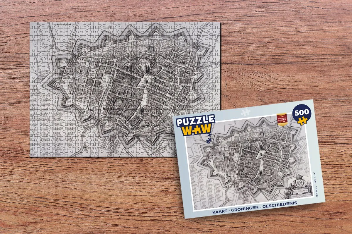PuzzleWow Groningen Geschiedenis Legpuzzel 500 Stuks - Multicolor