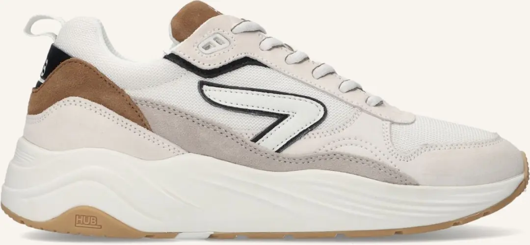 HUB Glide off white/cognac/Dark Coffee
