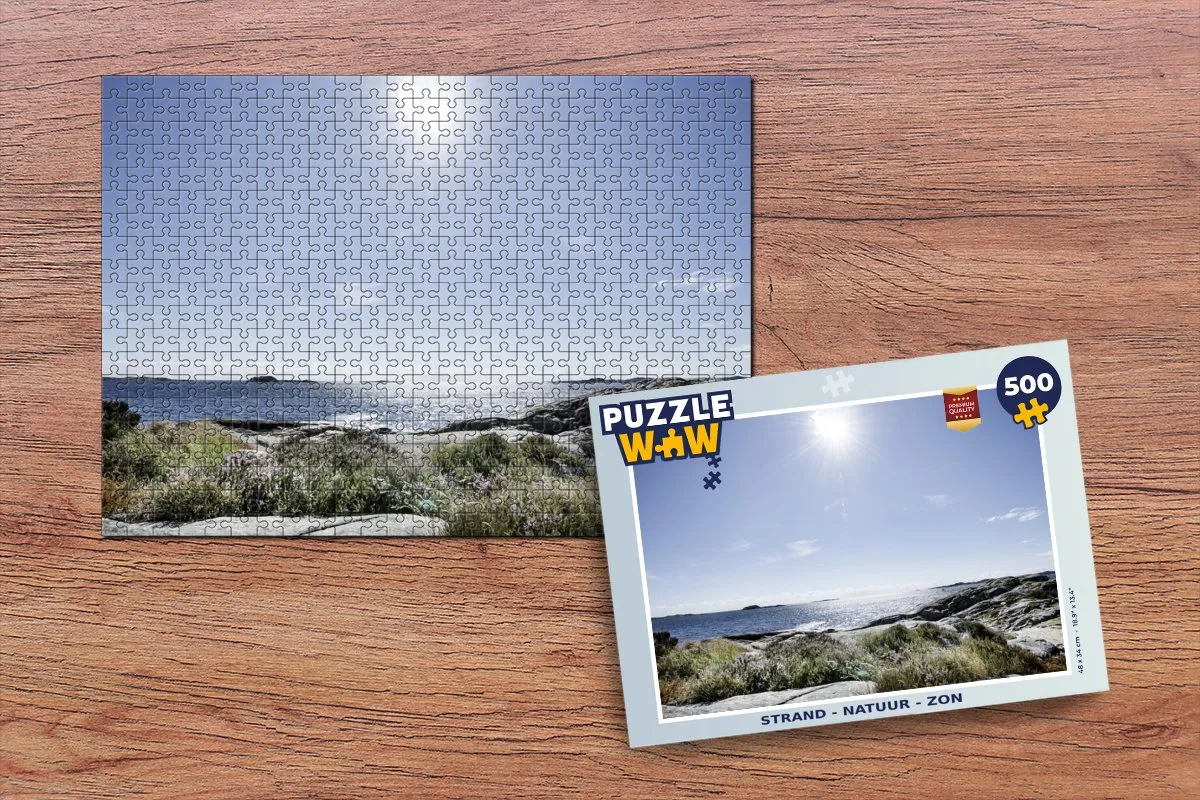 PuzzleWow Strand Natuur Zon Legpuzzel 500 Stuks - Multicolor