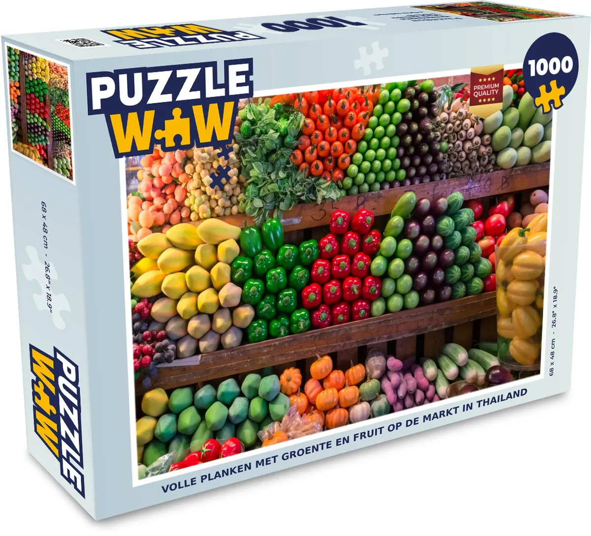 PuzzleWow Legpuzzel Groente & Fruit Thailand 1000 Stuks - Multicolor