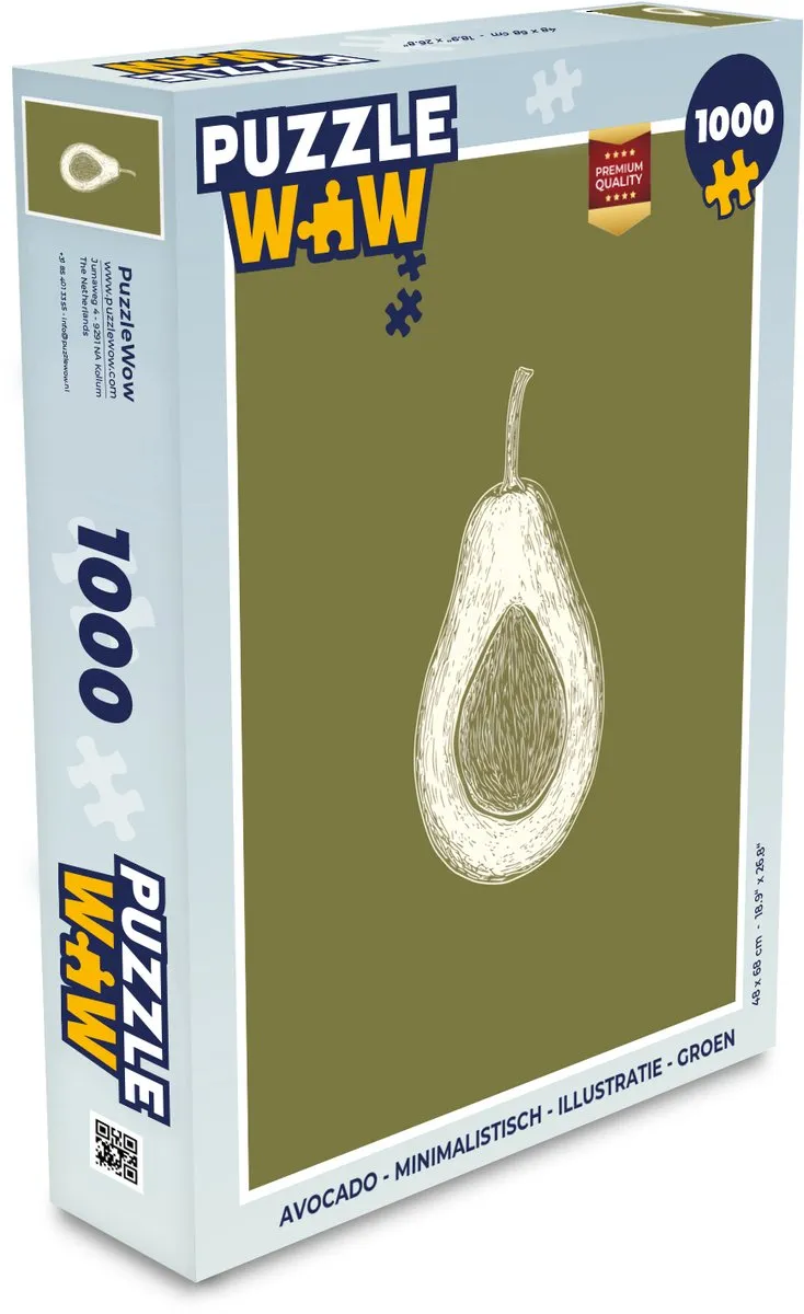 PuzzleWow Avocado Legpuzzel 1000 Stuks - Groen