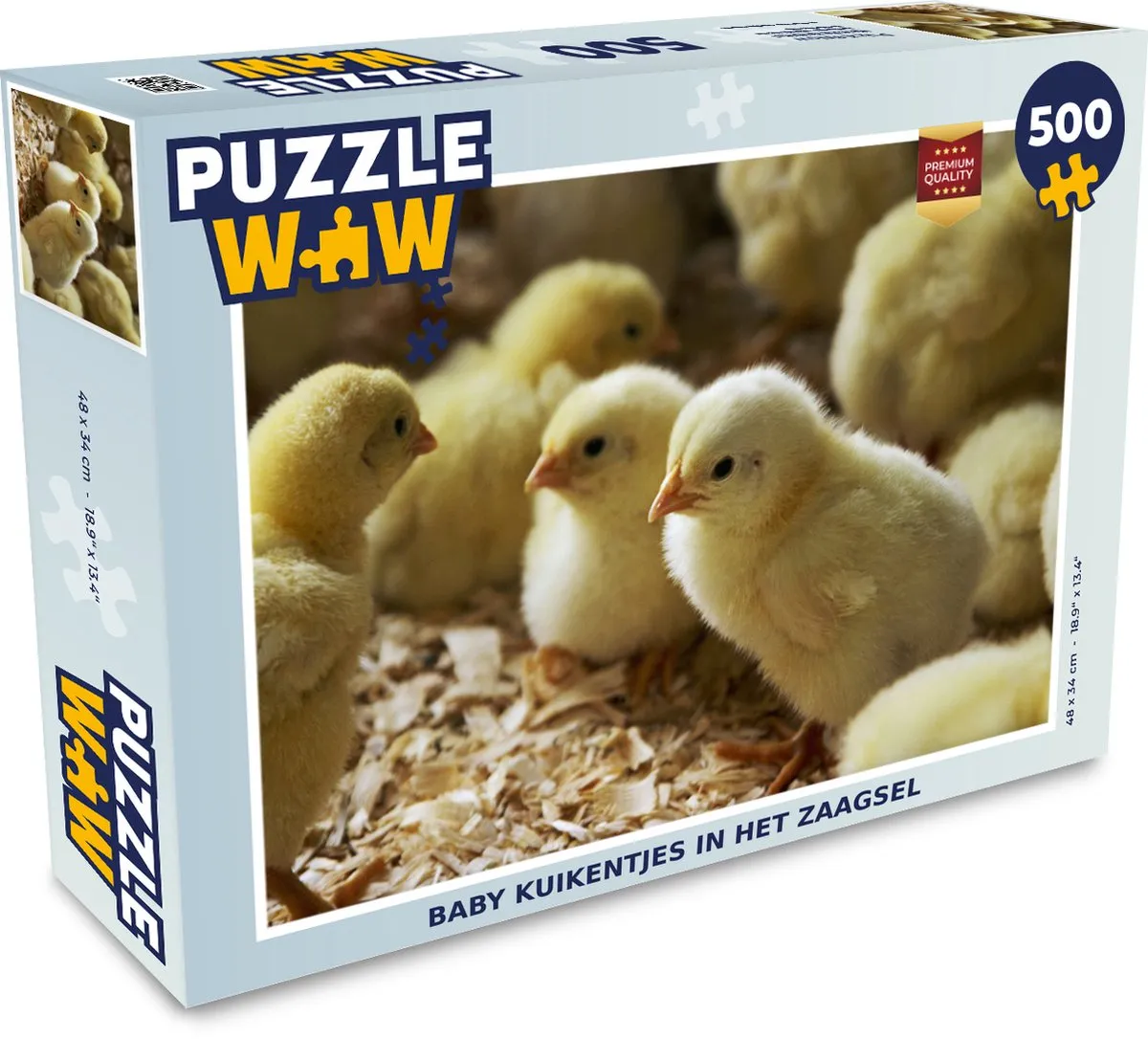 PuzzleWow Legpuzzel Baby Kuikentjes 500 Stuks - Multicolor