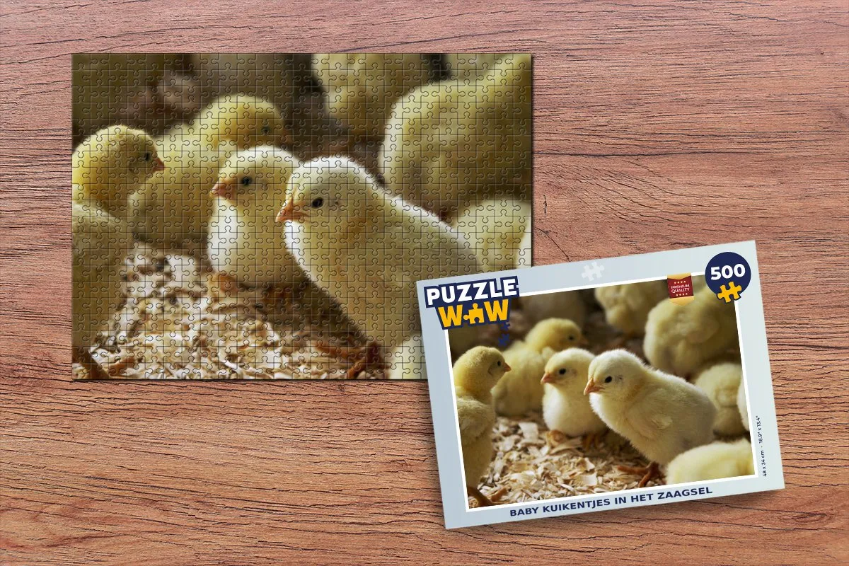 PuzzleWow Legpuzzel Baby Kuikentjes 500 Stuks - Multicolor