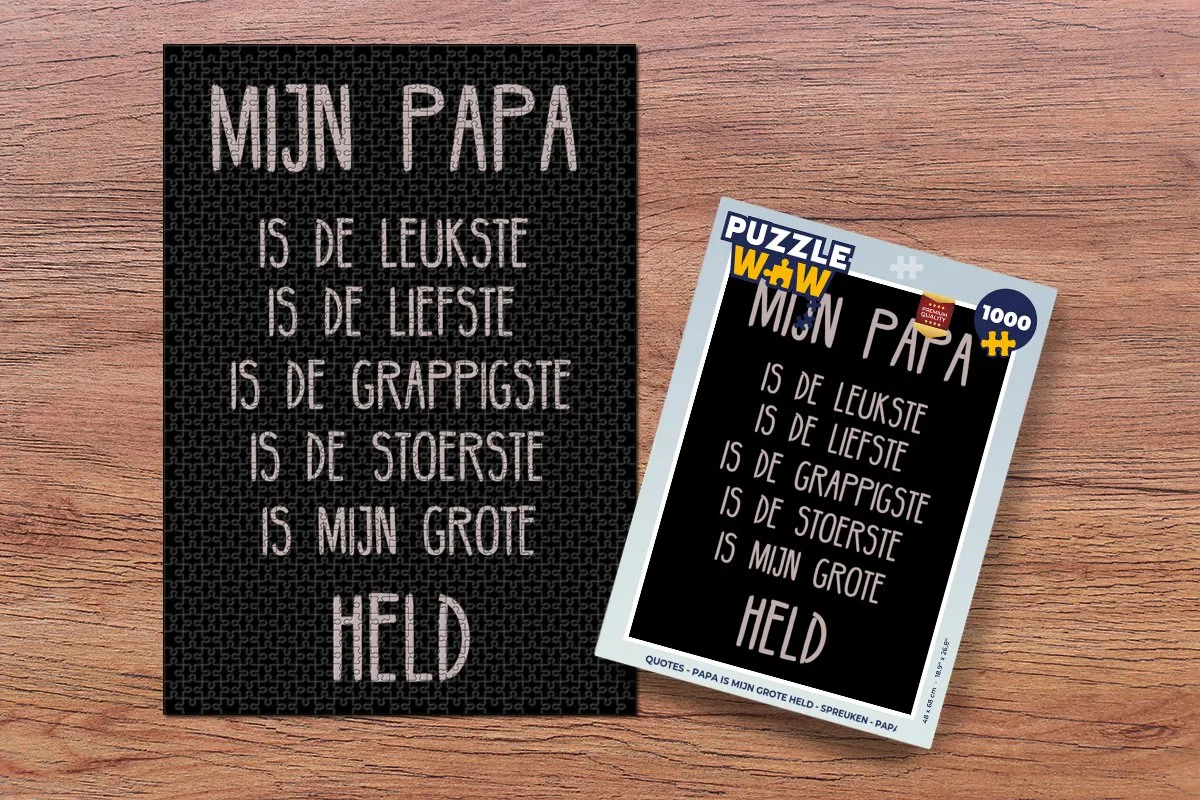 PuzzleWow Papa is mijn grote held Legpuzzel 1000 Stuks - Multicolor