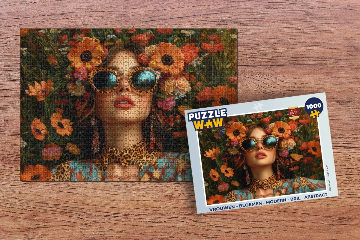 PuzzleWow Vrouwen Bloemen Legpuzzel 1000 Stuks - Multi