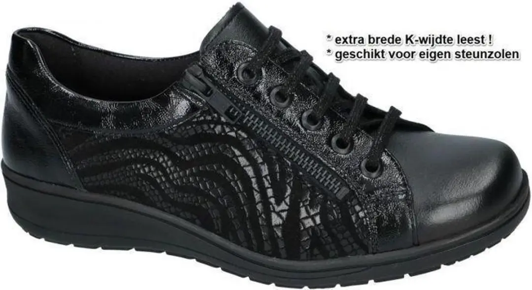 Dames Veterschoenen Solidus Solidus 29001-01001 Kate Zwart
