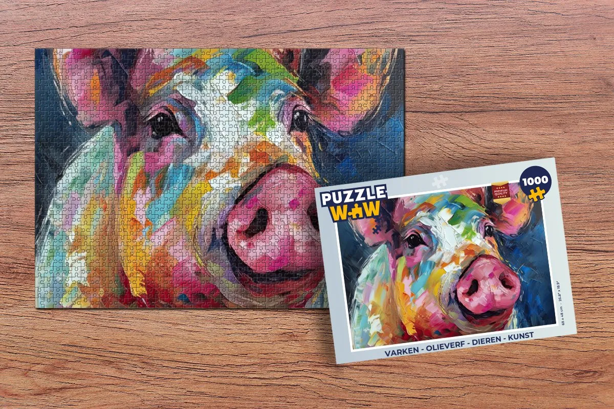 PuzzleWow Varken Legpuzzel 1000 Stuks - Multicolor