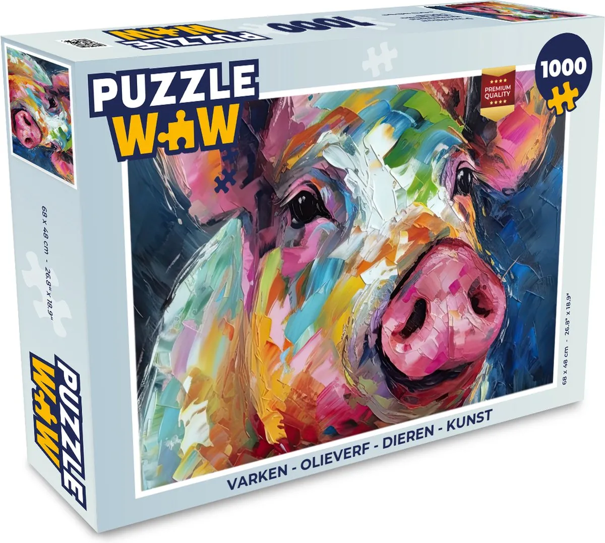 PuzzleWow Varken Legpuzzel 1000 Stuks - Multicolor