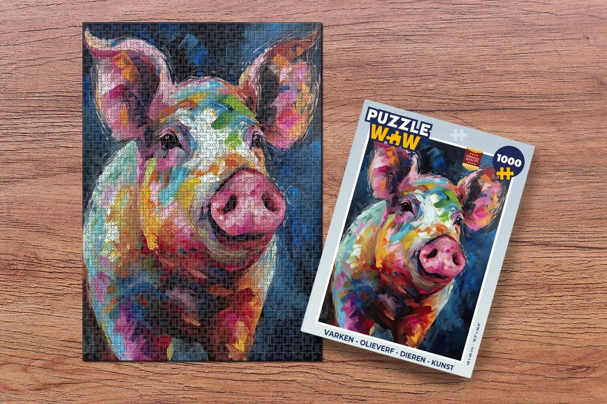 PuzzleWow Varken Legpuzzel 1000 Stuks - Multicolor