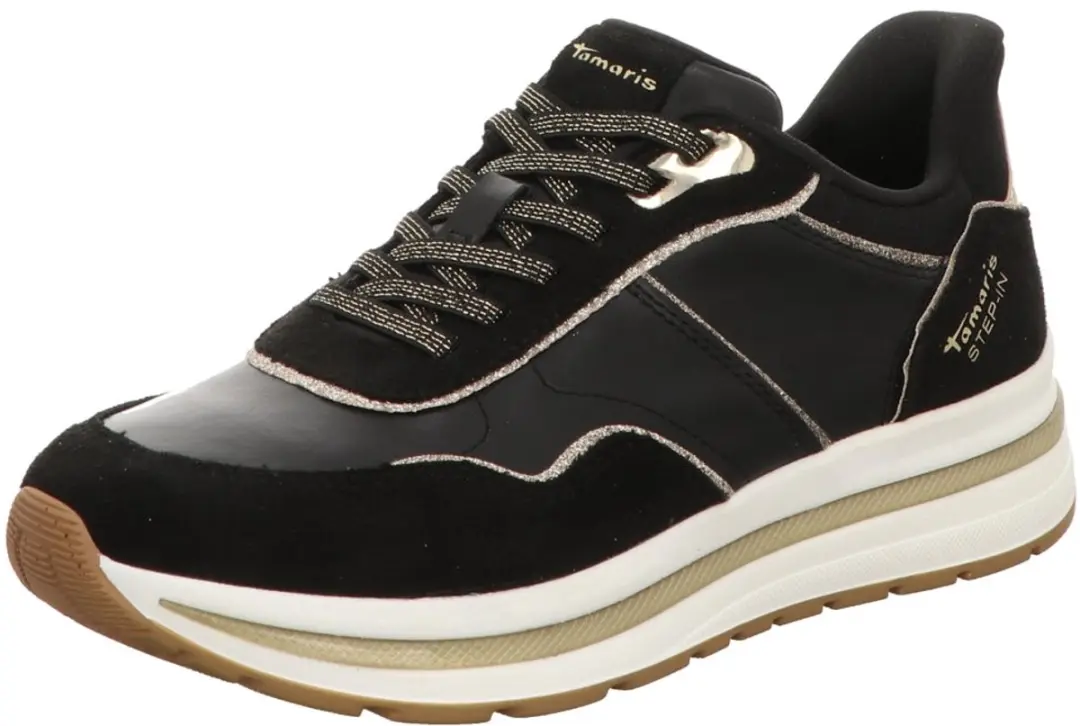 Tamaris dames sneaker vrijetijdsschoen Step-In 1-23766-46 001 zwart