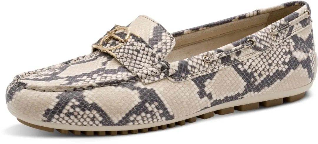 Tamaris dames slip-on schoen 1-24630-44 483 Moccassin damesschoenen leer beige s
