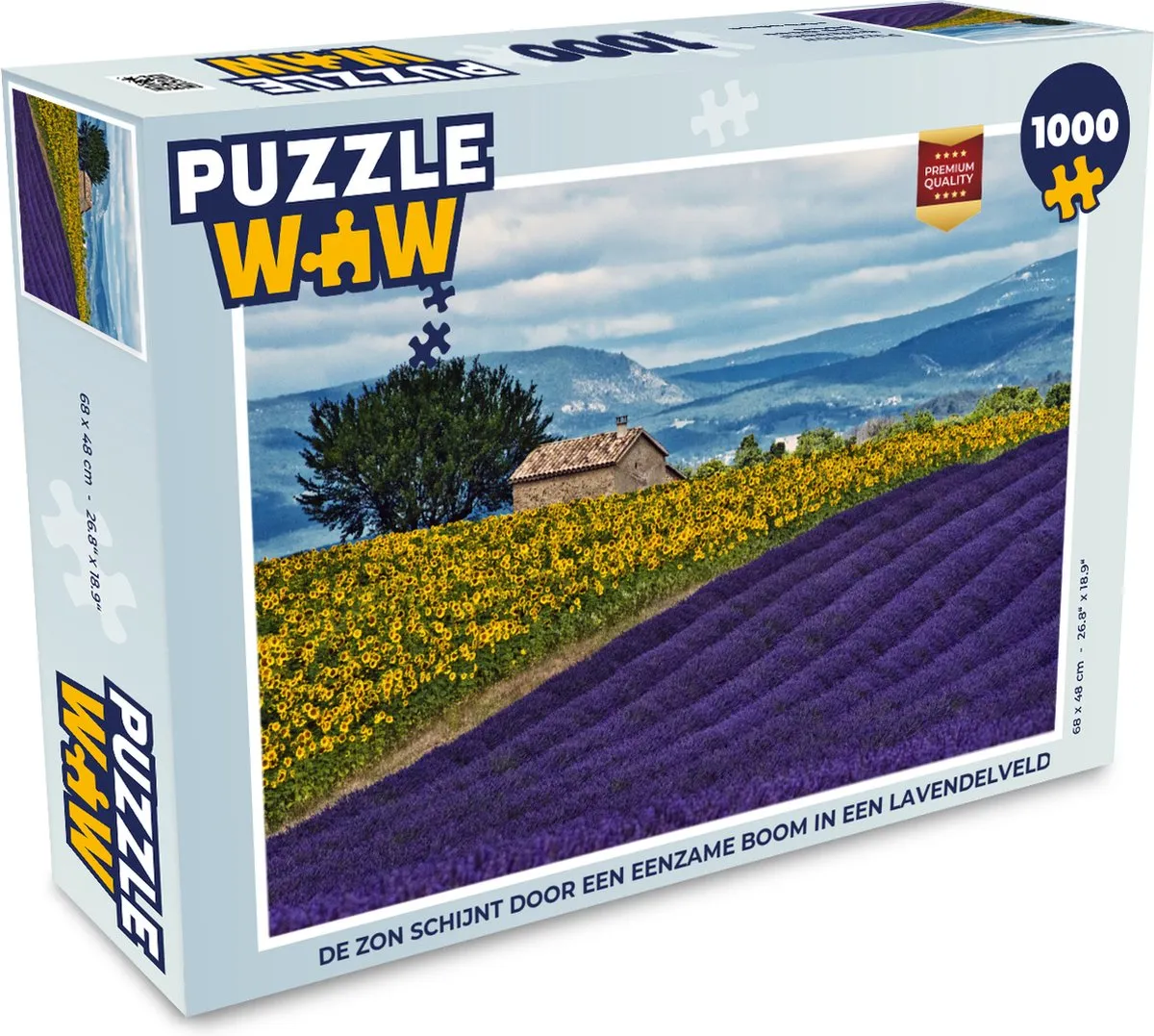 PuzzleWow Boerderij met zonnebloemen Legpuzzel 1000 Stuks - Multicolor