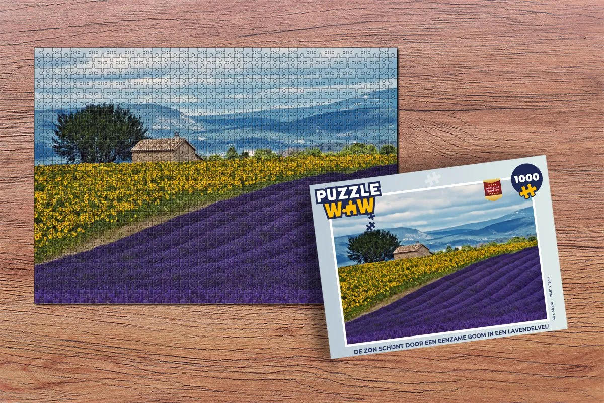 PuzzleWow Boerderij met zonnebloemen Legpuzzel 1000 Stuks - Multicolor