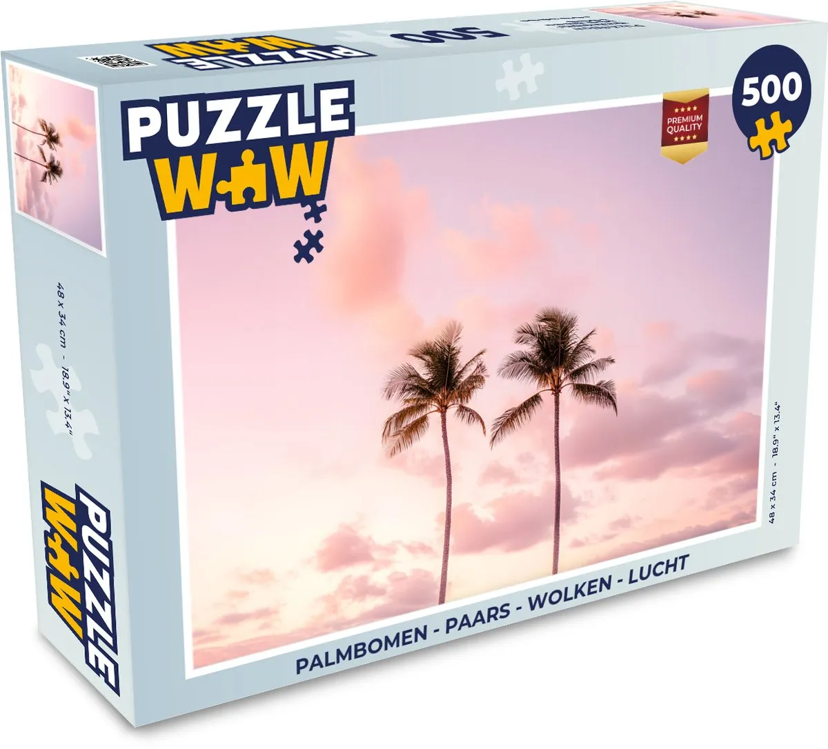 PuzzleWow Legpuzzel Palmbomen 500 Stuks - Paars