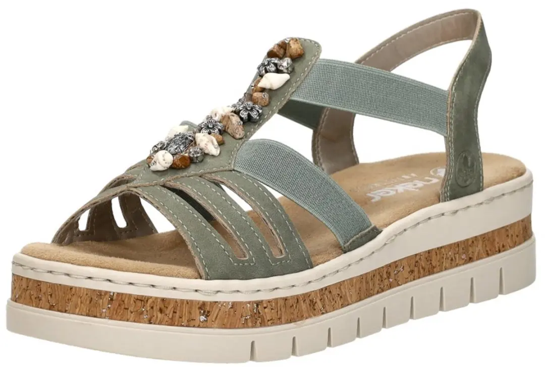Rieker F-Leest Sandalen 211231 - Maat 39 - Groen - afbeelding 2 van 6