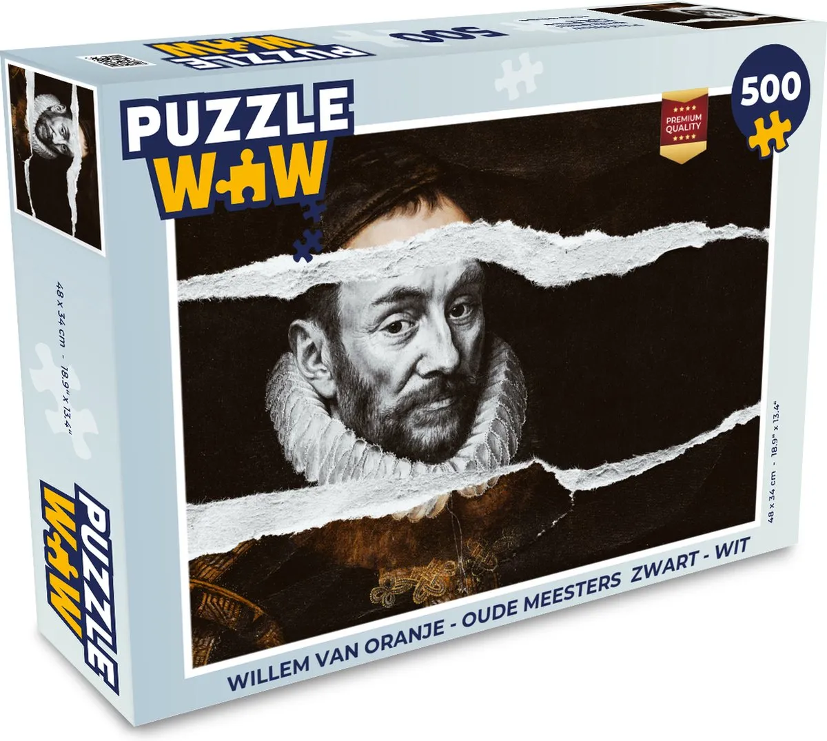 PuzzleWow Willem van Oranje Legpuzzel 500 Stuks - Multicolor