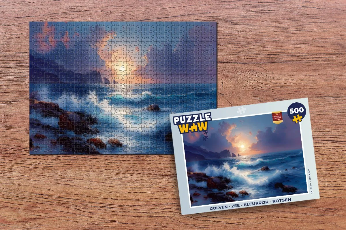 PuzzleWow Golven & Rotsen Legpuzzel 500 Stuks - Kleurrijk