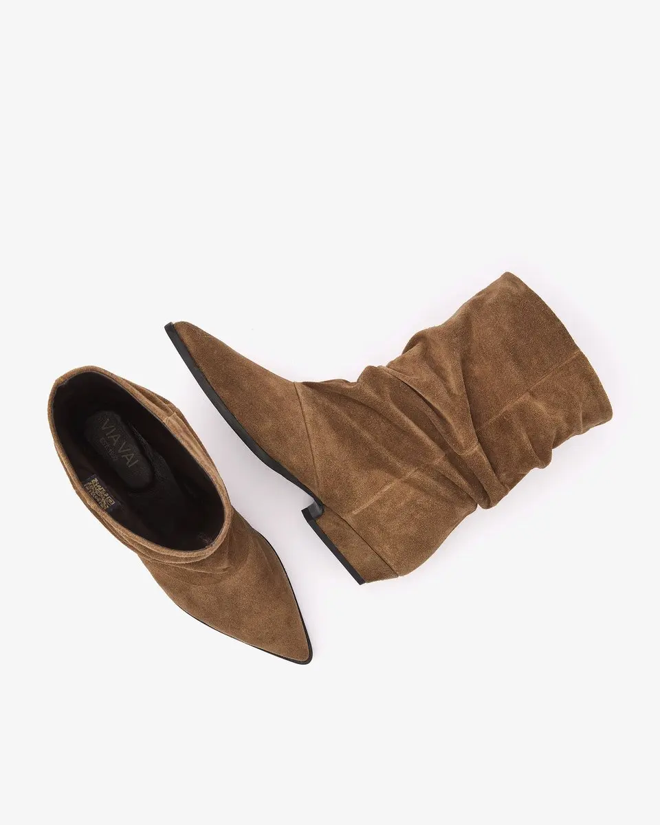 VIA VAI Vive Joan Enkellaarsjes - Beige - Suede - Maat 40 - afbeelding 3 van 6