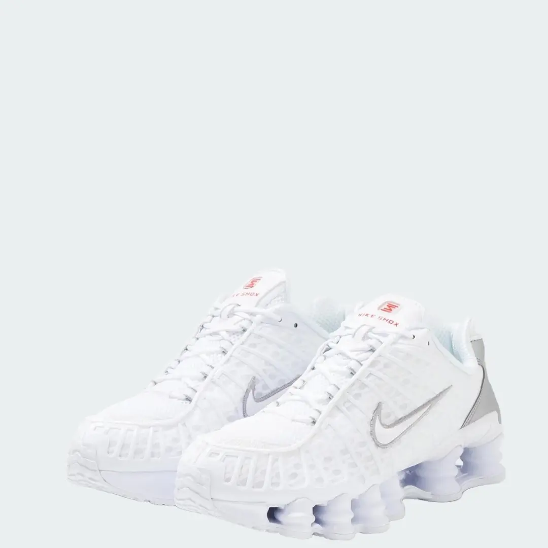 Nike Shox TL AV3595-100 Heren Sneakers - Wit/Zilver - afbeelding 4 van 6