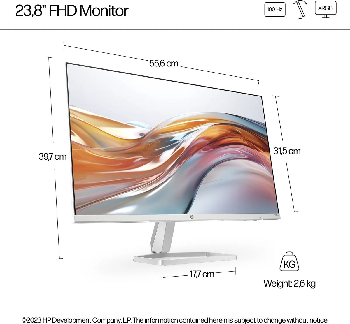 HP S5 524sw Full HD Monitor 24" - 100Hz - afbeelding 6 van 6