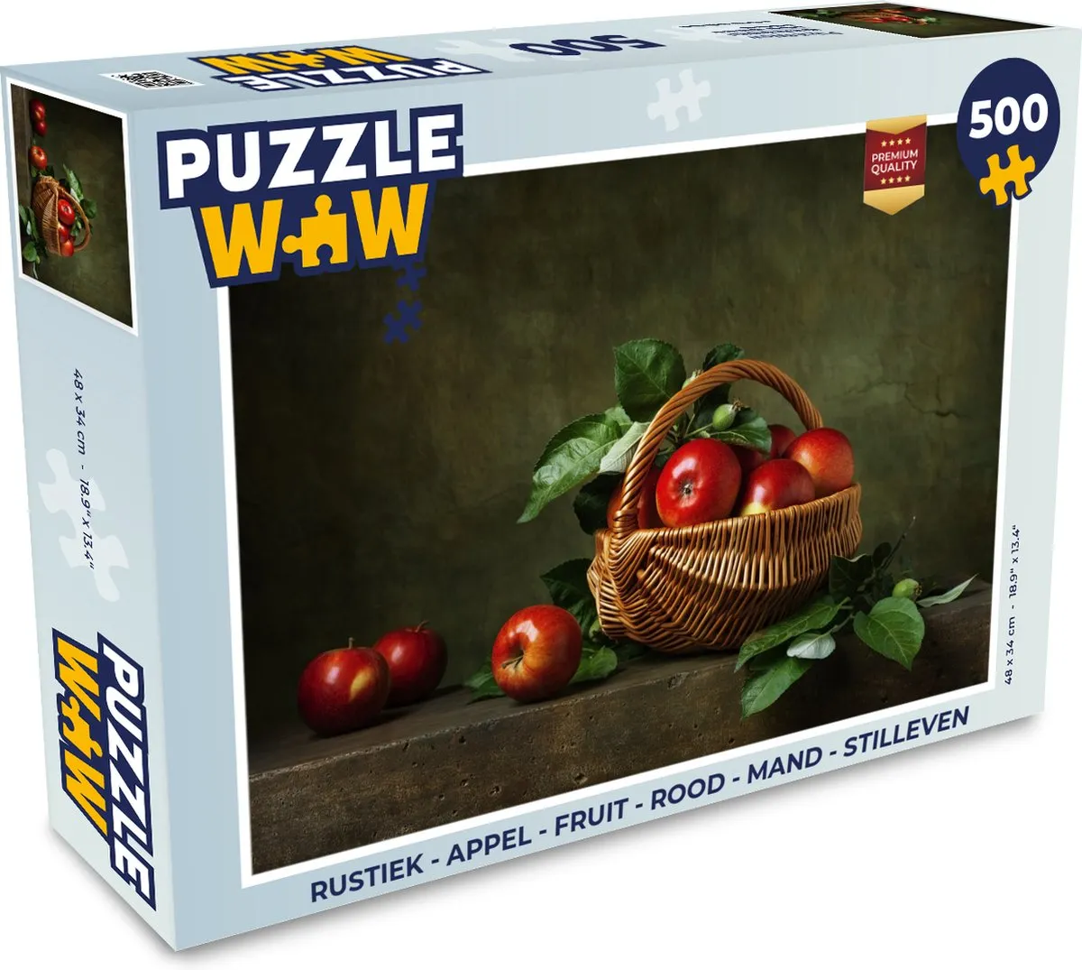 PuzzleWow Rustiek Appel Stilleven Legpuzzel 500 Stuks - Multicolor