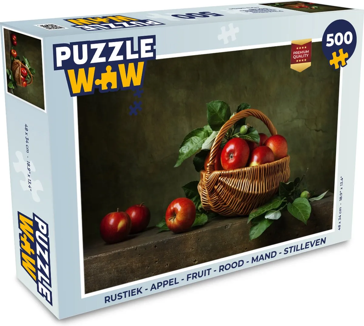 PuzzleWow Rustiek Appel Stilleven Legpuzzel 500 Stuks - Multicolor