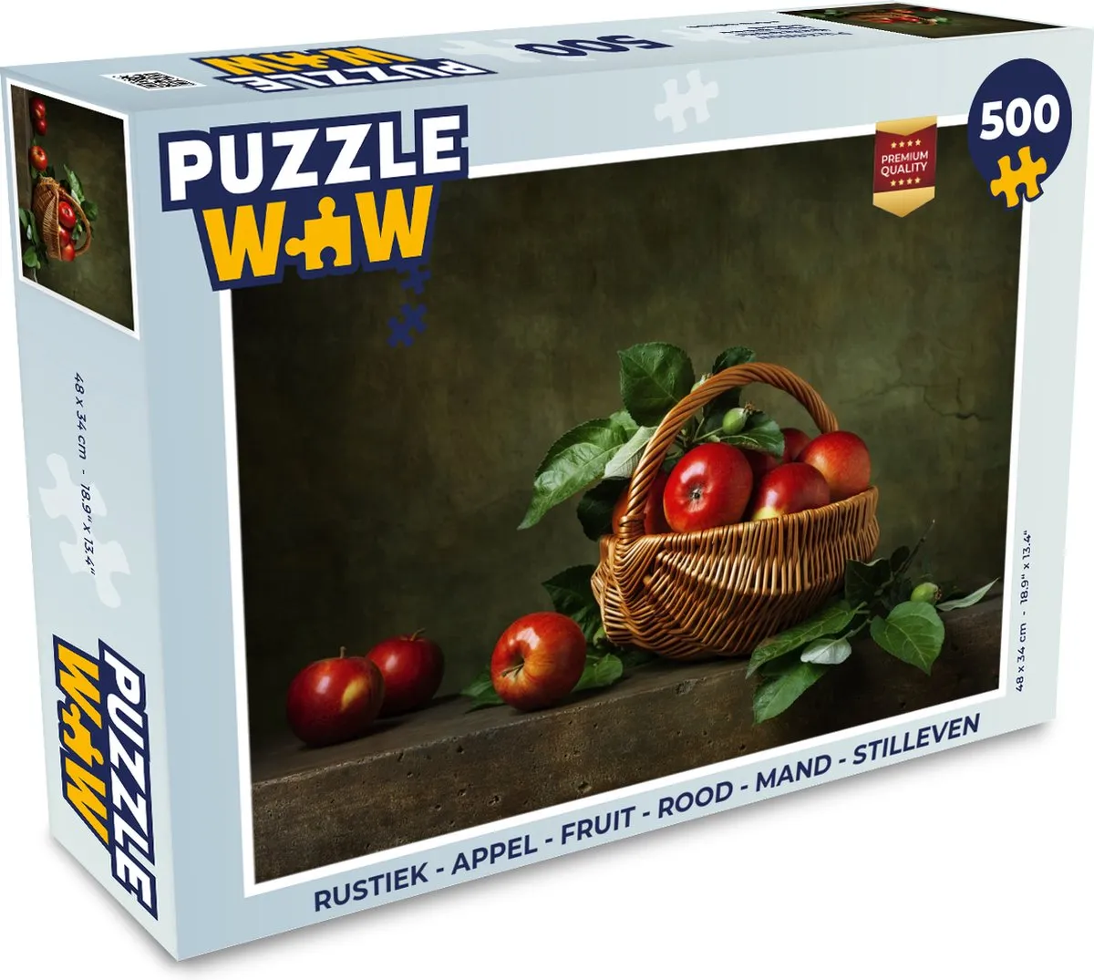 PuzzleWow Rustiek Appel Stilleven Legpuzzel 500 Stuks - Multicolor