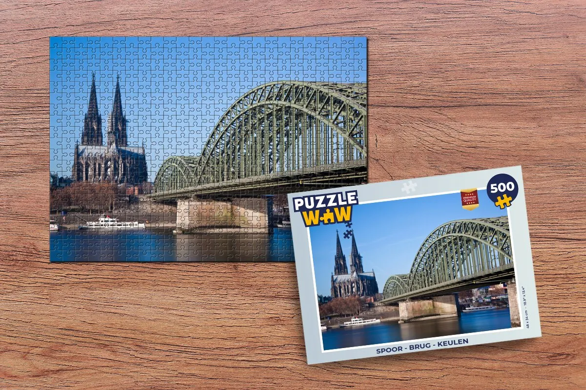PuzzleWow Spoor Brug Keulen Legpuzzel 500 Stuks - Multicolor
