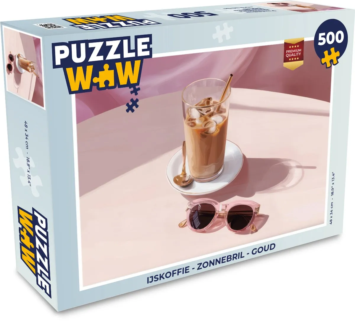 PuzzleWow IJskoffie Legpuzzel 500 Stuks - Goud - MPN 8721414225941