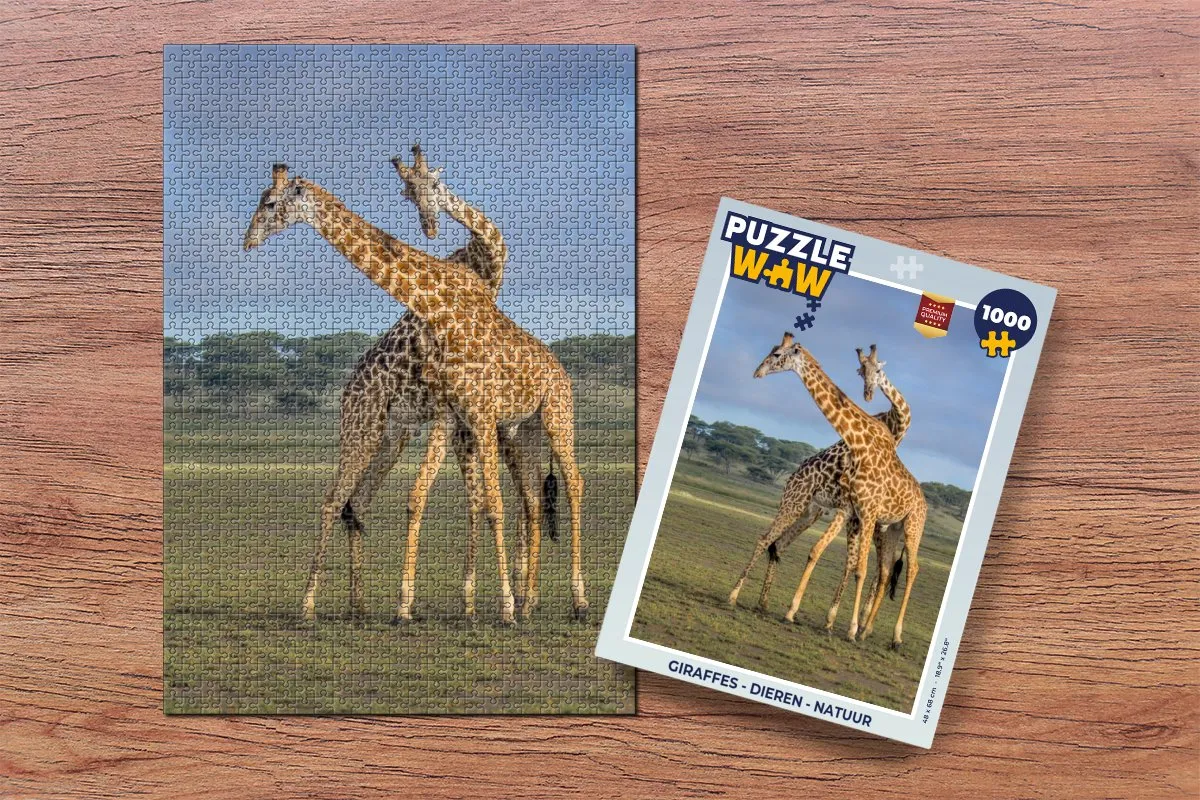 PuzzleWow Giraffes Legpuzzel 1000 Stuks - Multicolor
