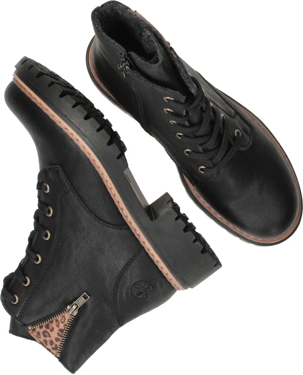 Rieker Dames Biker Boots 72617 - Zwart