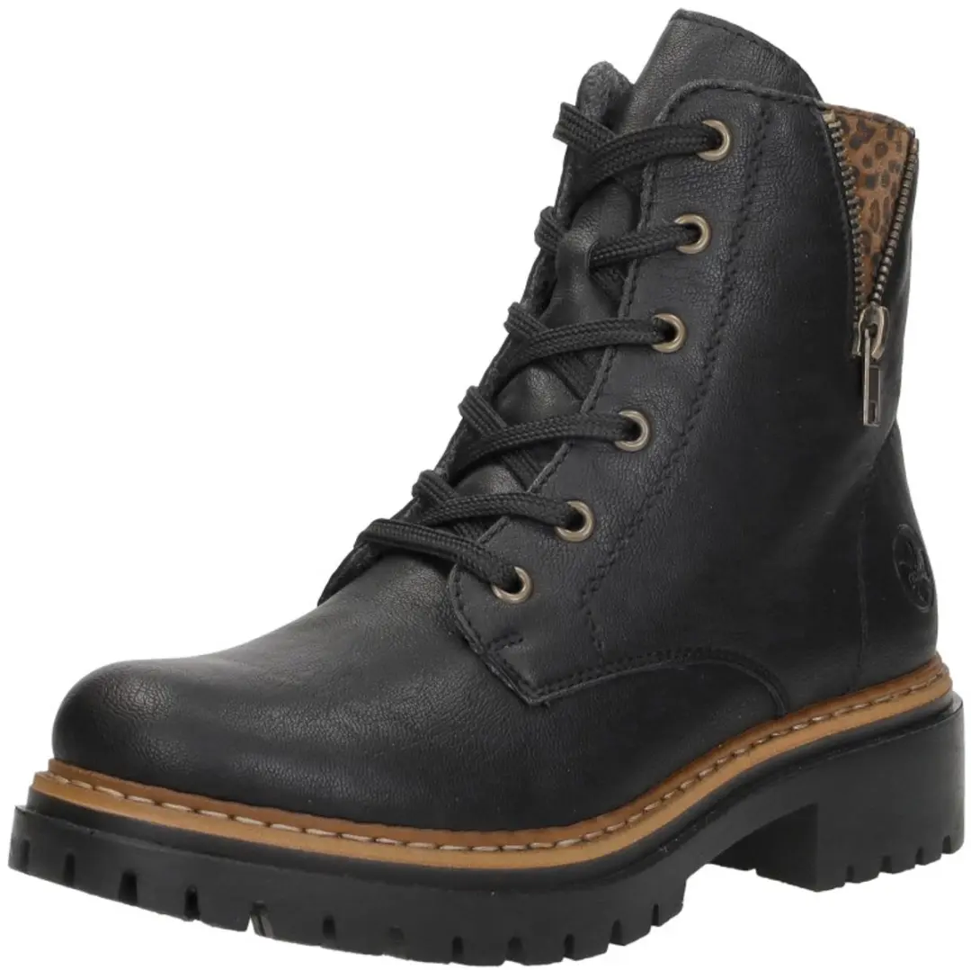 Rieker Dames Biker Boots 72617 - Zwart