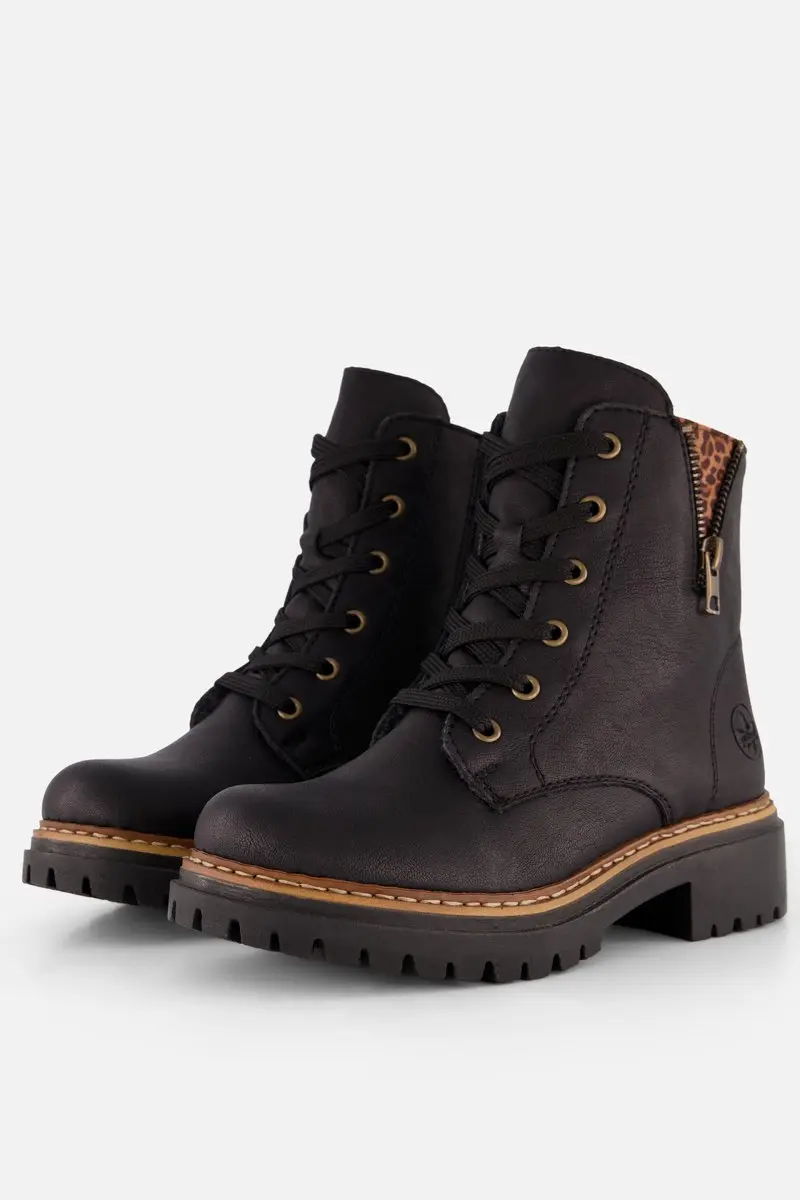 Rieker Dames Biker Boots 72617 - Zwart