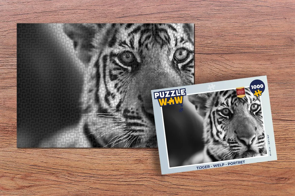 PuzzleWow Tijger Welp Legpuzzel 1000 Stuks - Multicolor