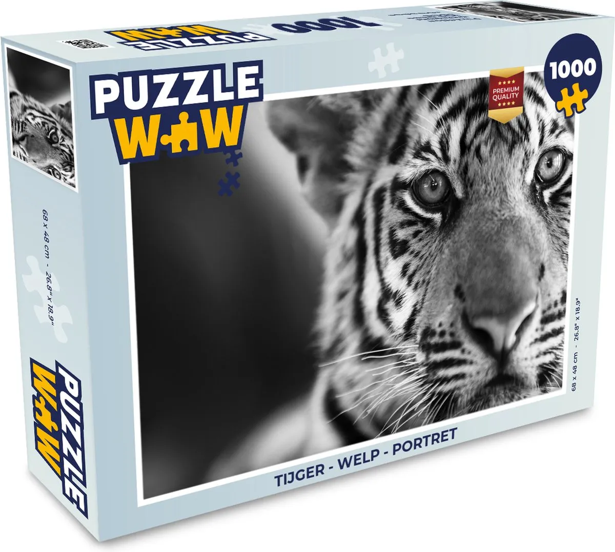 PuzzleWow Tijger Welp Legpuzzel 1000 Stuks - Multicolor