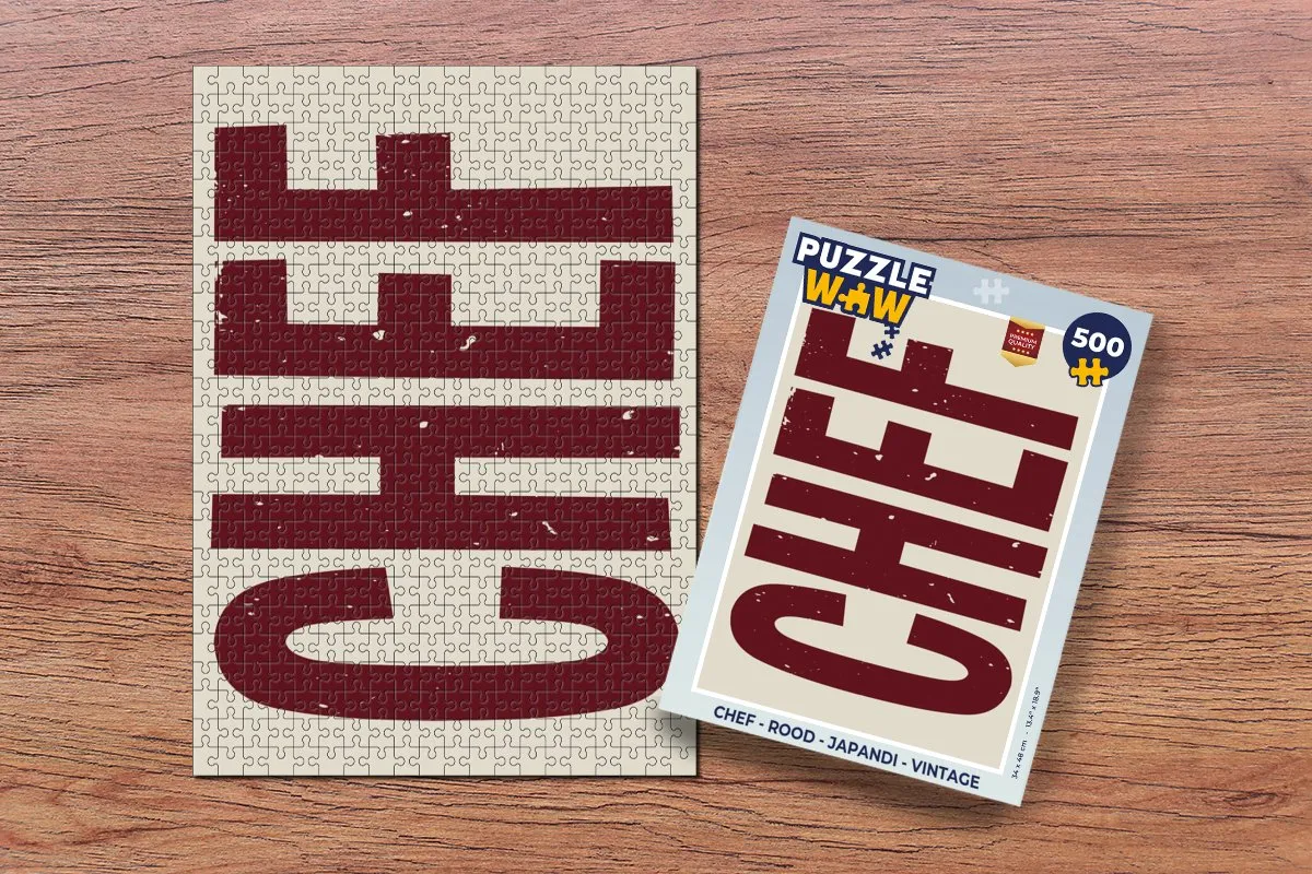 PuzzleWow Chef Japandi Legpuzzel 500 Stuks - Rood/Beige