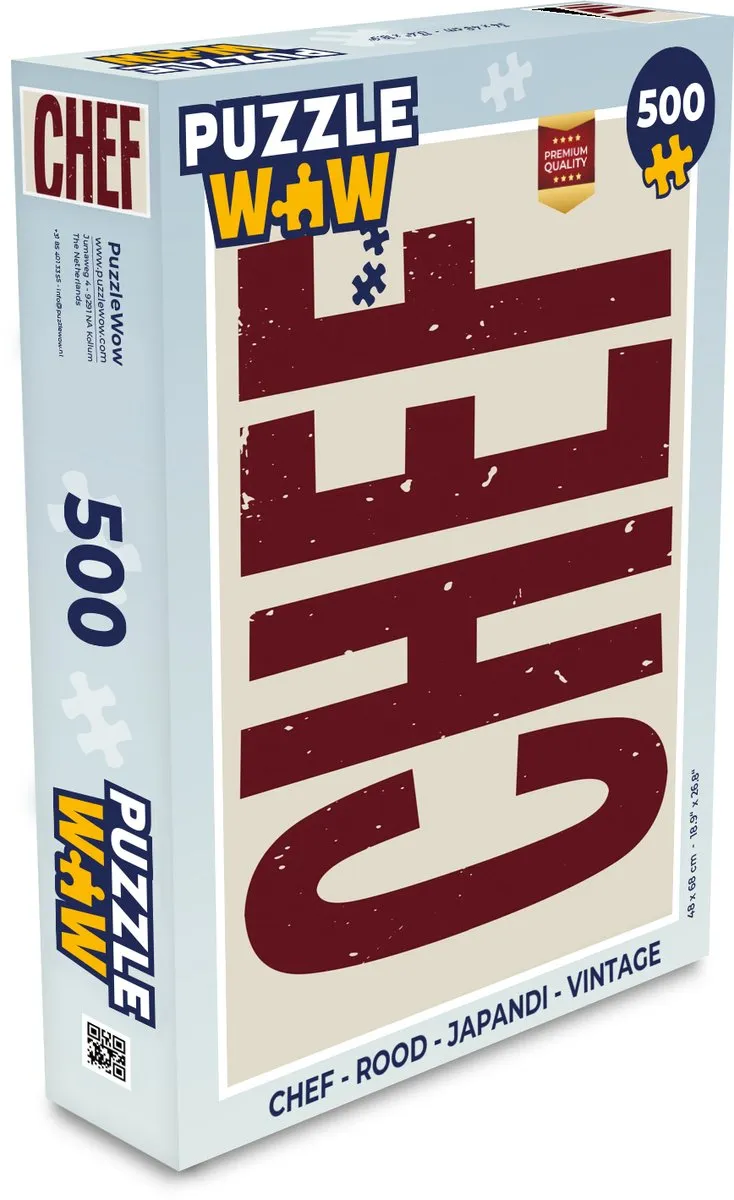 PuzzleWow Chef Japandi Legpuzzel 500 Stuks - Rood/Beige