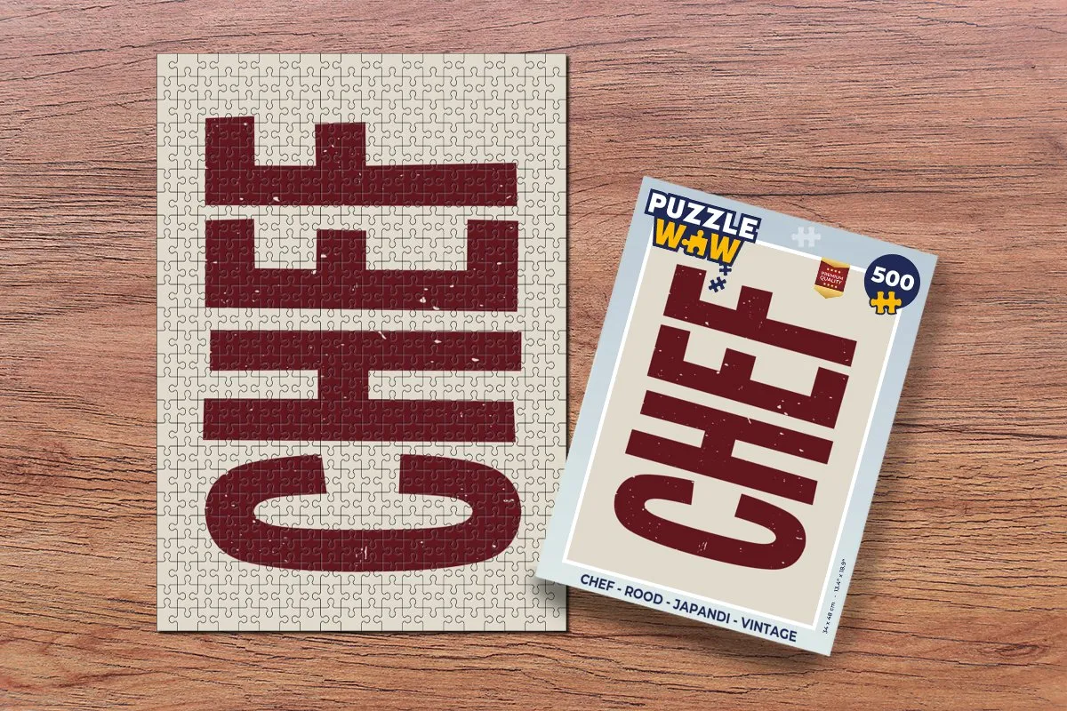PuzzleWow Chef Japandi Legpuzzel 500 Stuks - Rood/Beige