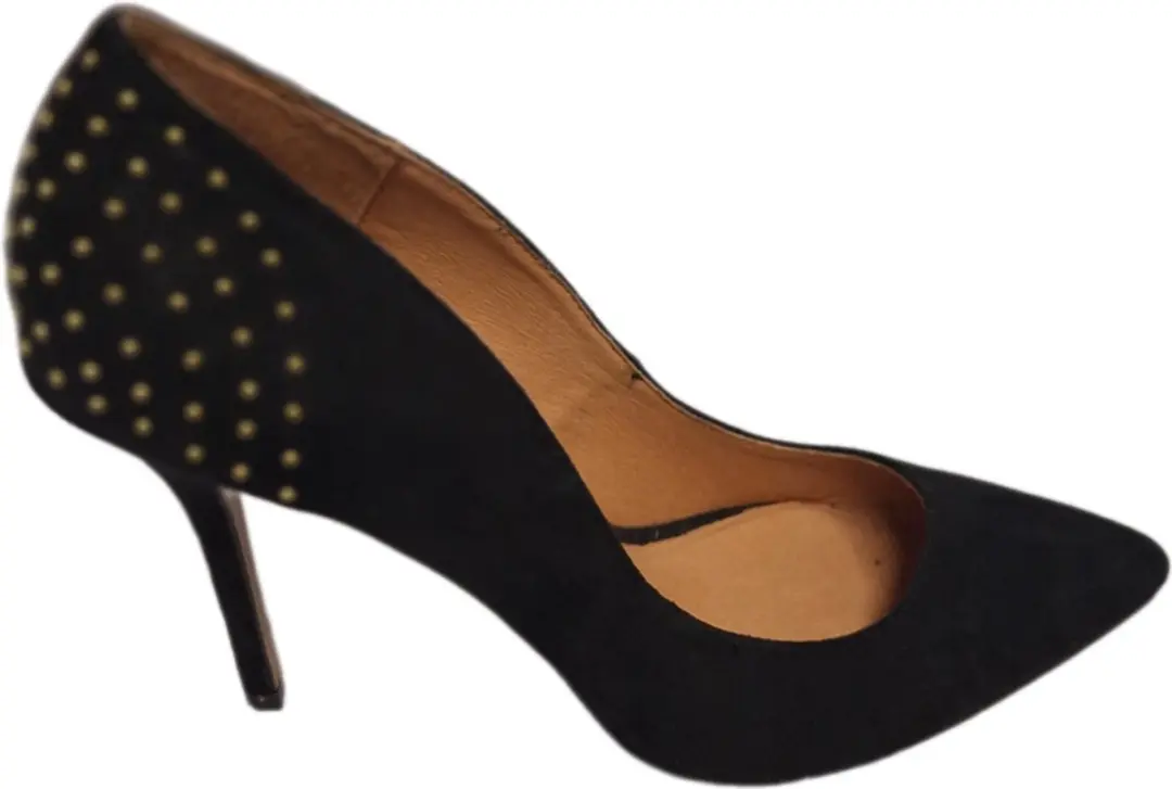 LA STRADA -PUMPS-BLACK-HEELSTONES-SIZE 40