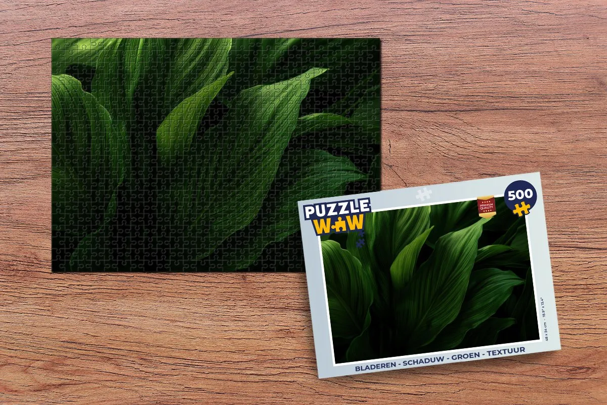 PuzzleWow Bladeren Textuur Legpuzzel 500 Stuks - Groen