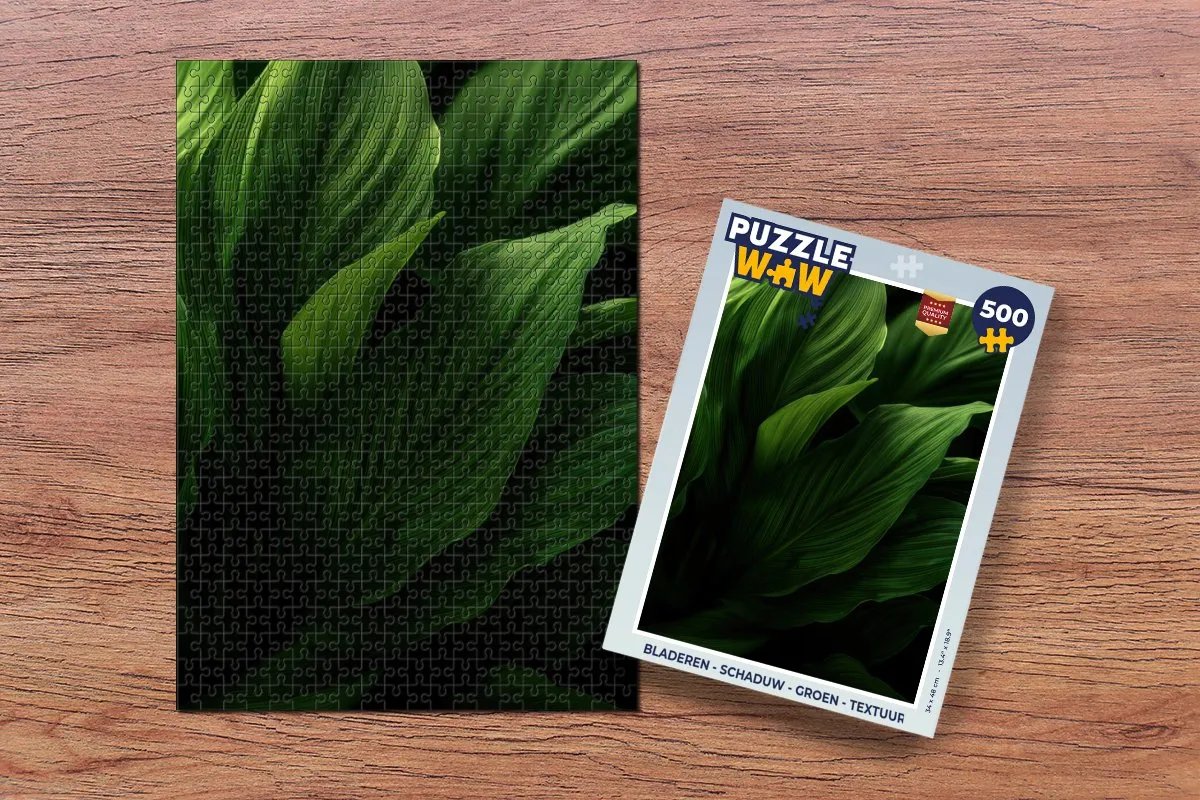PuzzleWow Bladeren Textuur Legpuzzel 500 Stuks - Groen