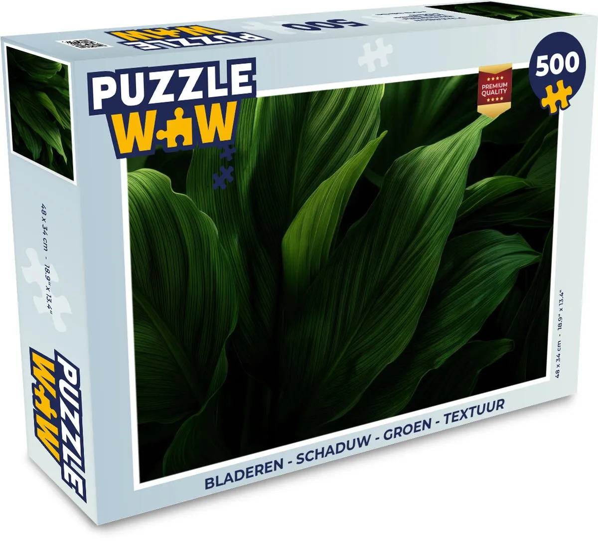 PuzzleWow Bladeren Textuur Legpuzzel 500 Stuks - Groen