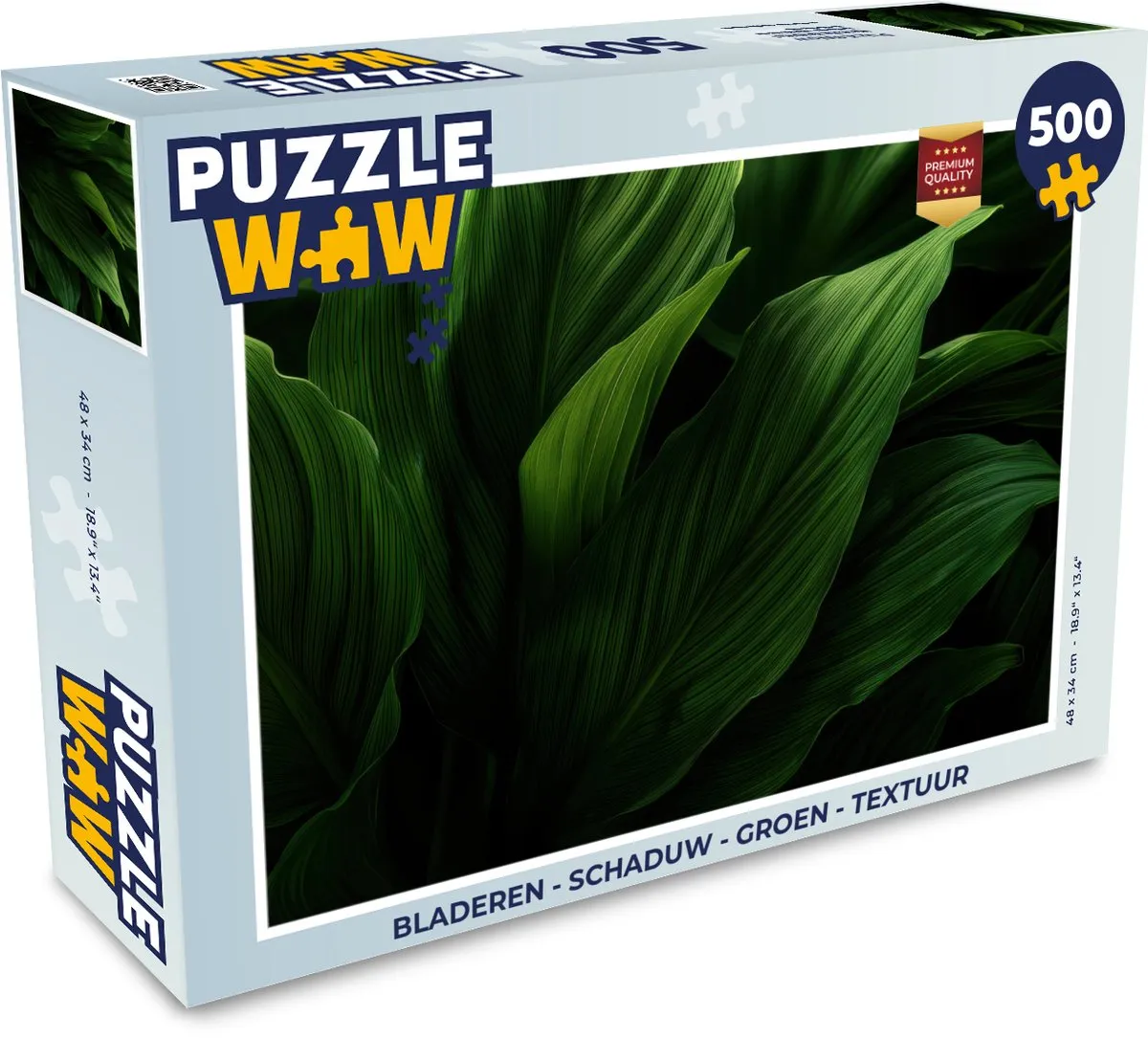 PuzzleWow Bladeren Textuur Legpuzzel 500 Stuks - Groen
